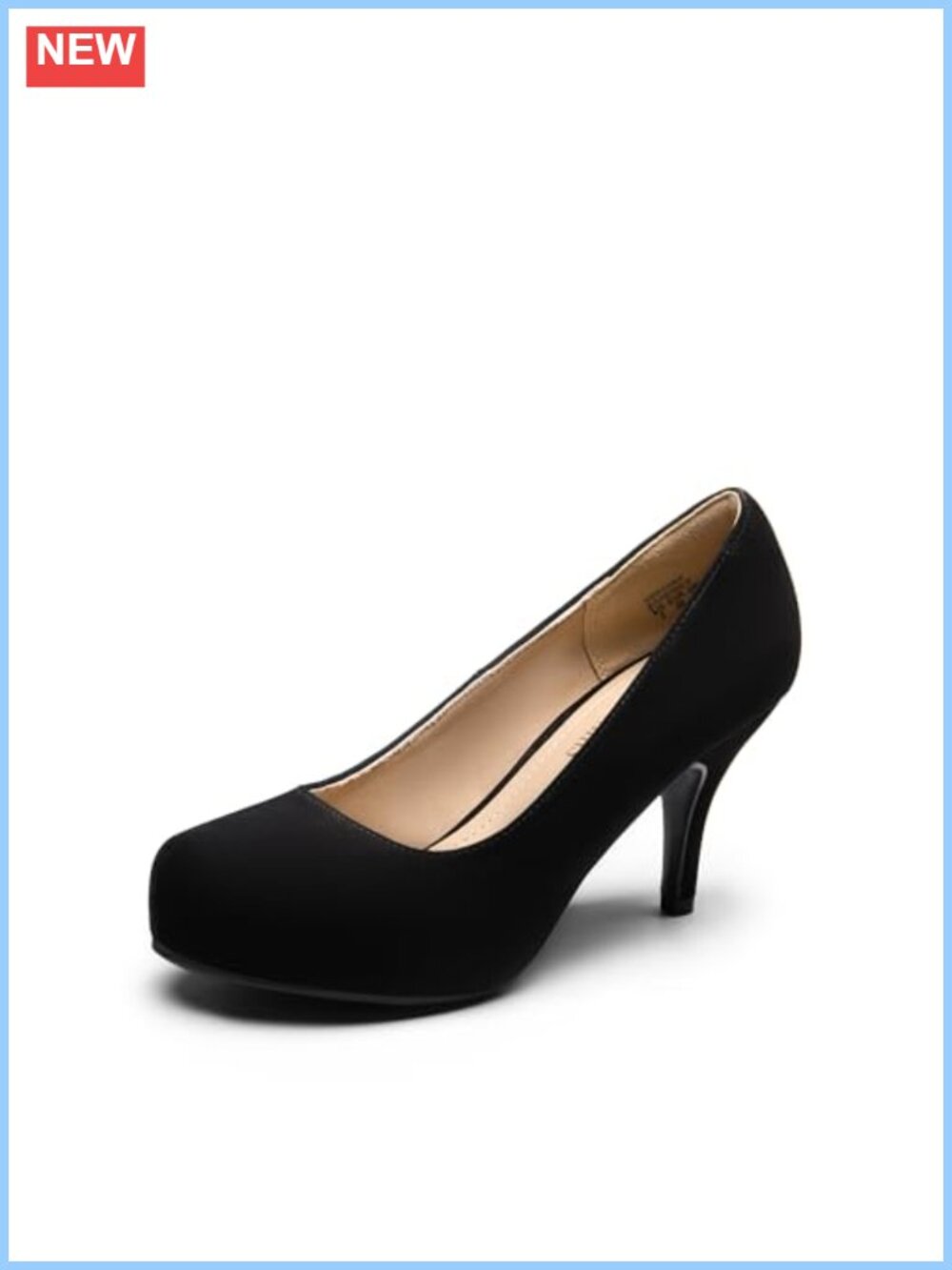 Women's Low Platform Stiletto Heels Pumps Almond Toe Non-Slip Dress Shoes